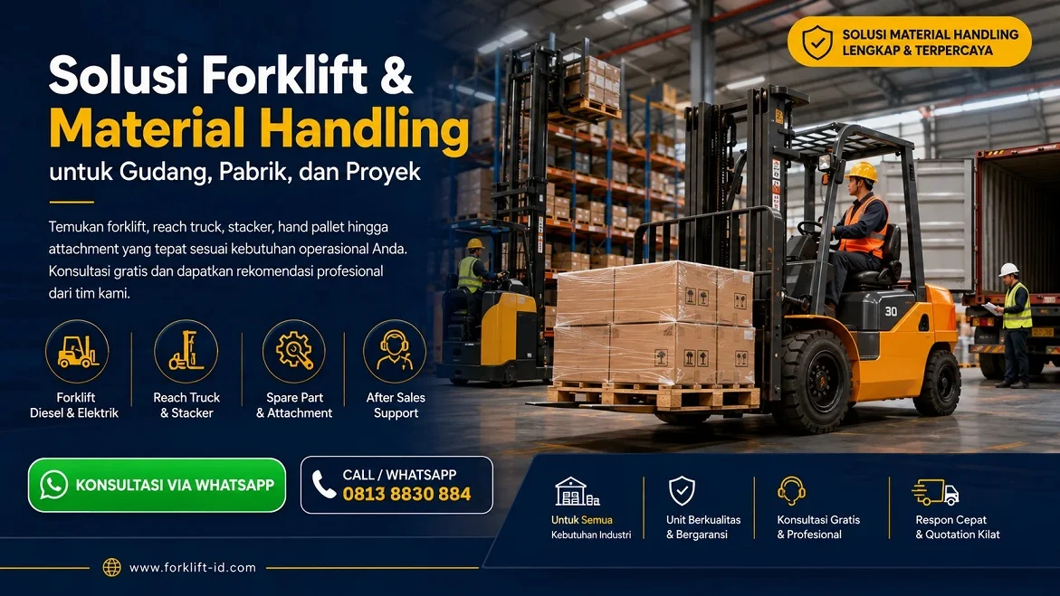 Jual dan sewa forklift serta material handling untuk kebutuhan industri di Indonesia