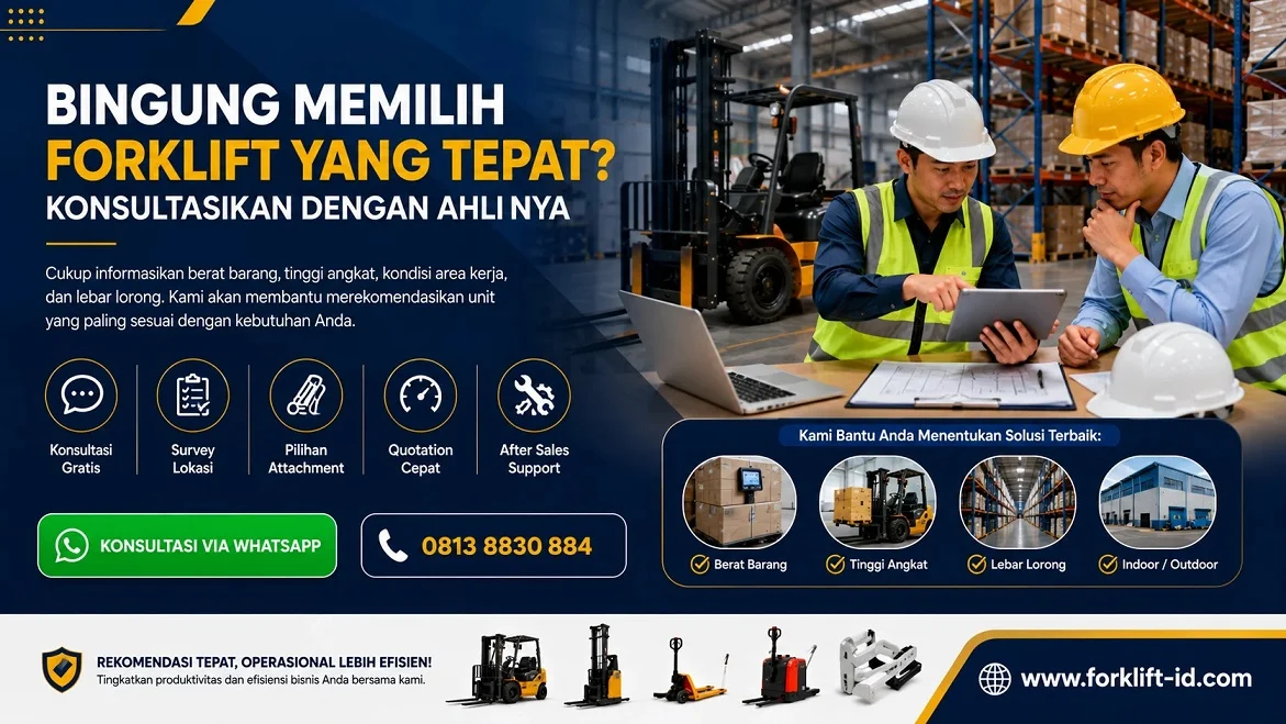 Konsultasi memilih forklift yang tepat sesuai kebutuhan operasional perusahaan