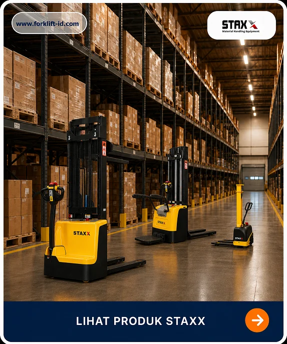 jual palet forklift staxx - reach stacker