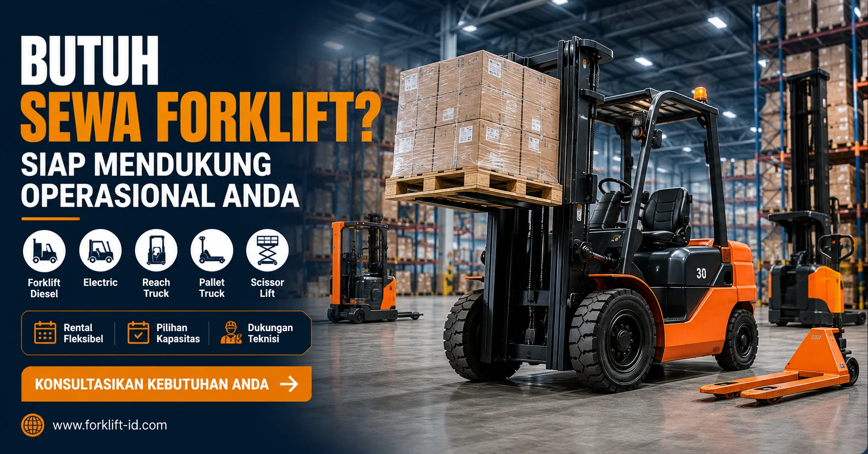 Sewa forklift diesel dan material handling untuk kebutuhan operasional