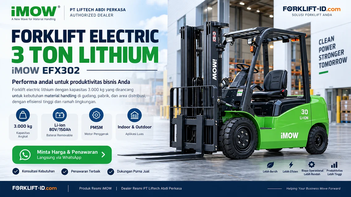 Forklift electric 3 ton lithium iMOW EFX302
