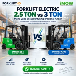 Perbandingan forklift electric 2.5 ton dan 3 ton iMOW251 vs iMOW EFX302